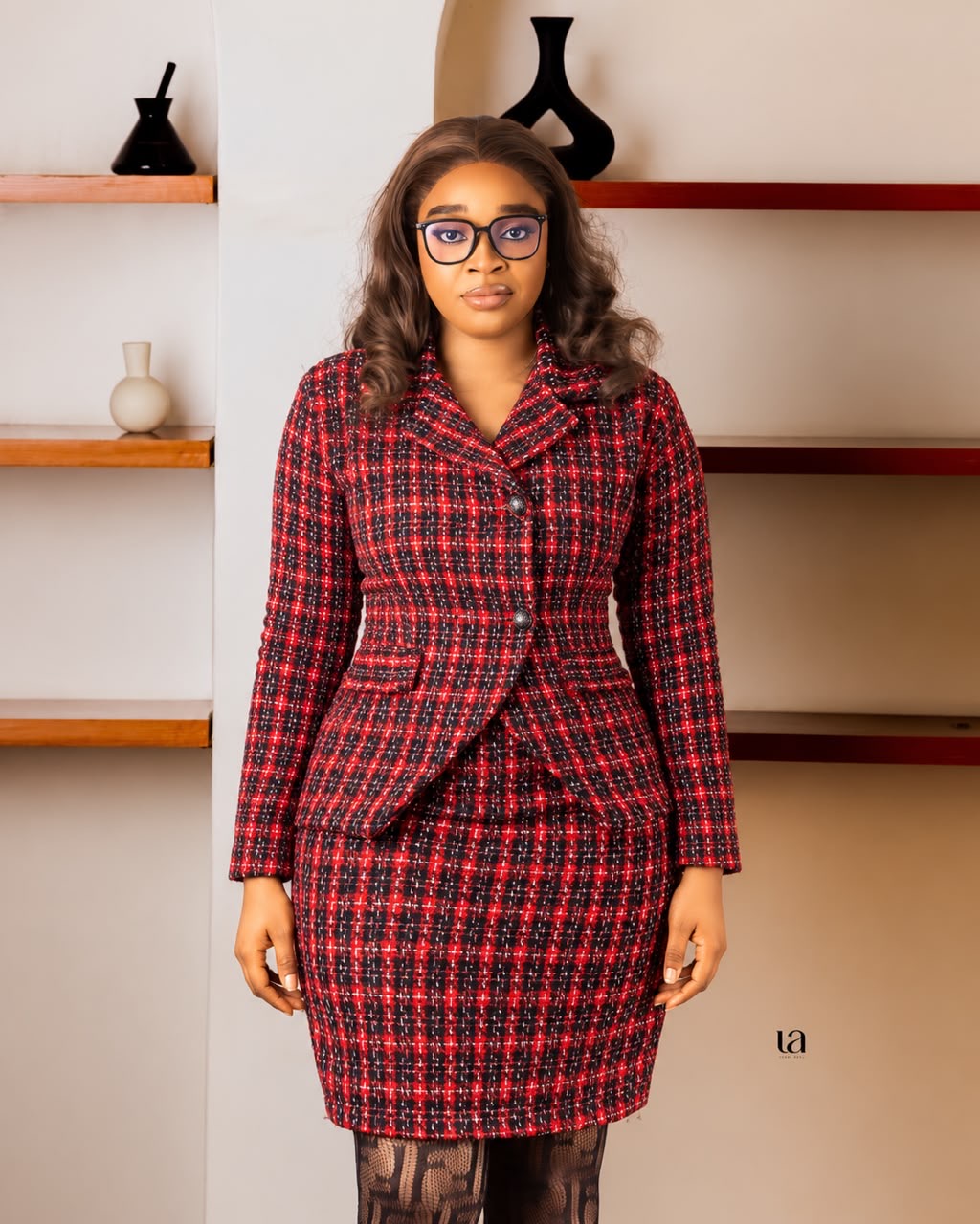 Red Tweed Executive Suit